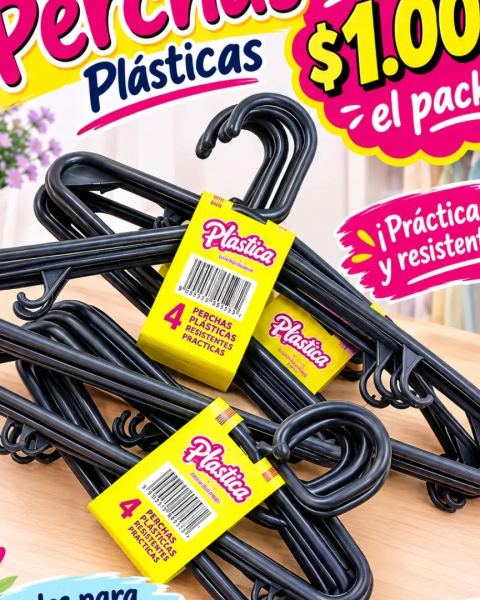 Pack de perchas plásticas