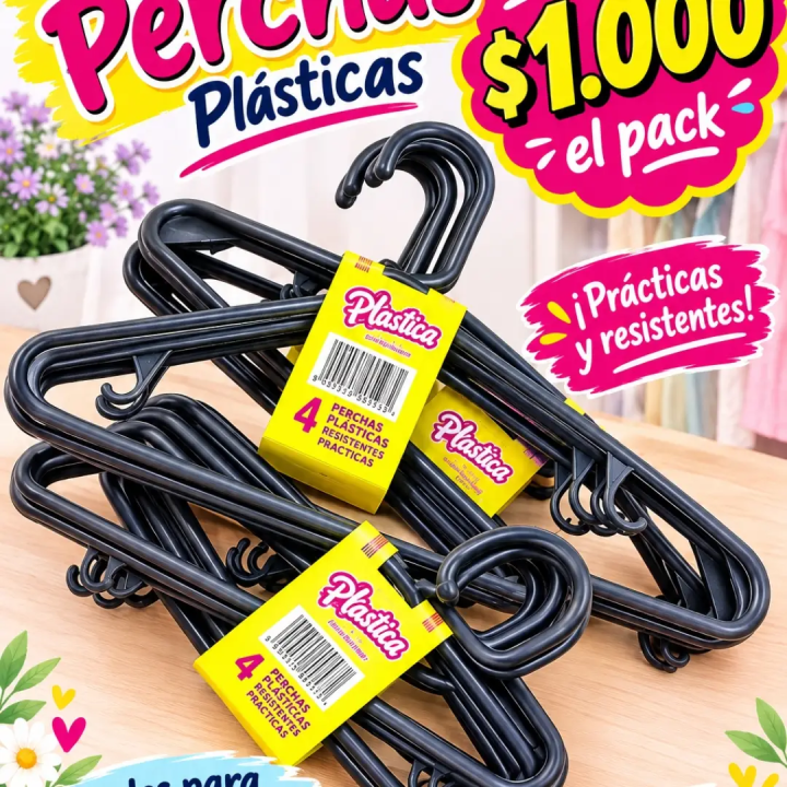 Pack de perchas plásticas