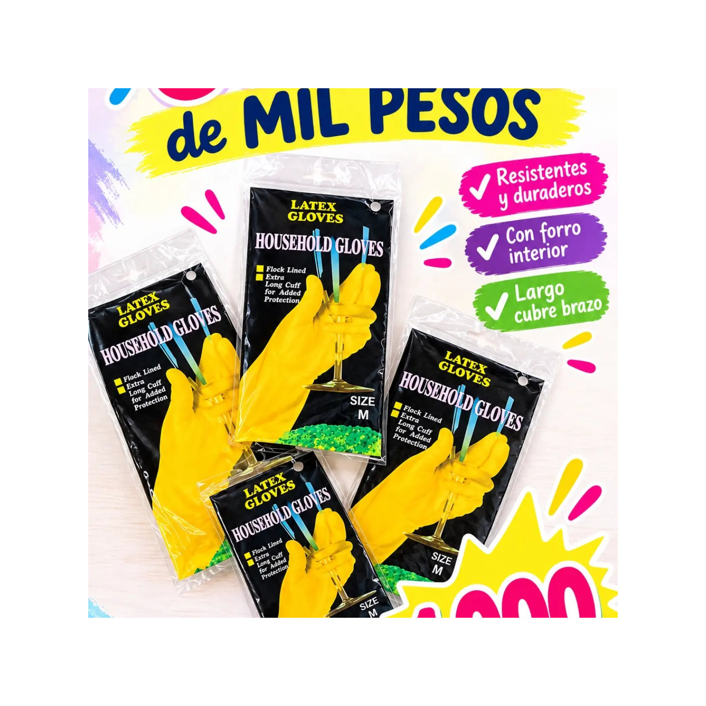 Guantes de látex para el hogar