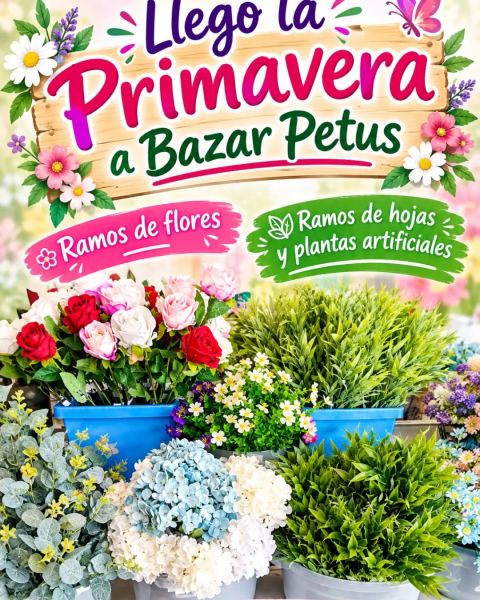 Ramos de flores y hojas artificiales
