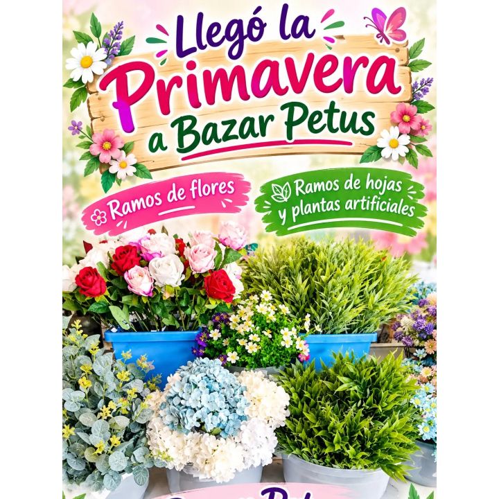 Ramos de flores y hojas artificiales