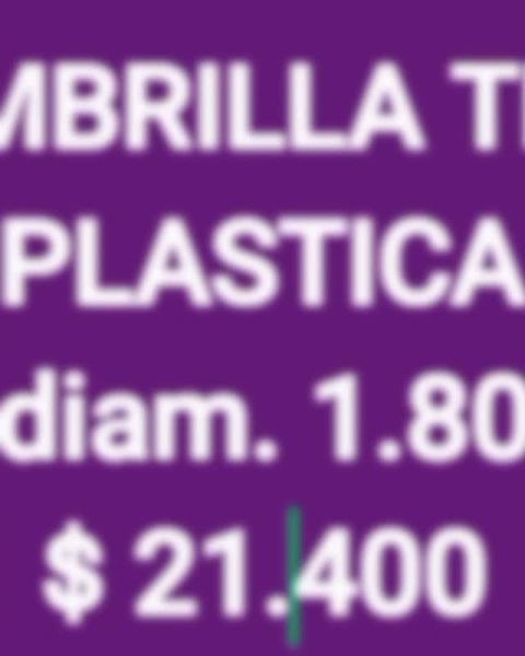 Sombrilla plástica de 1,80 m
