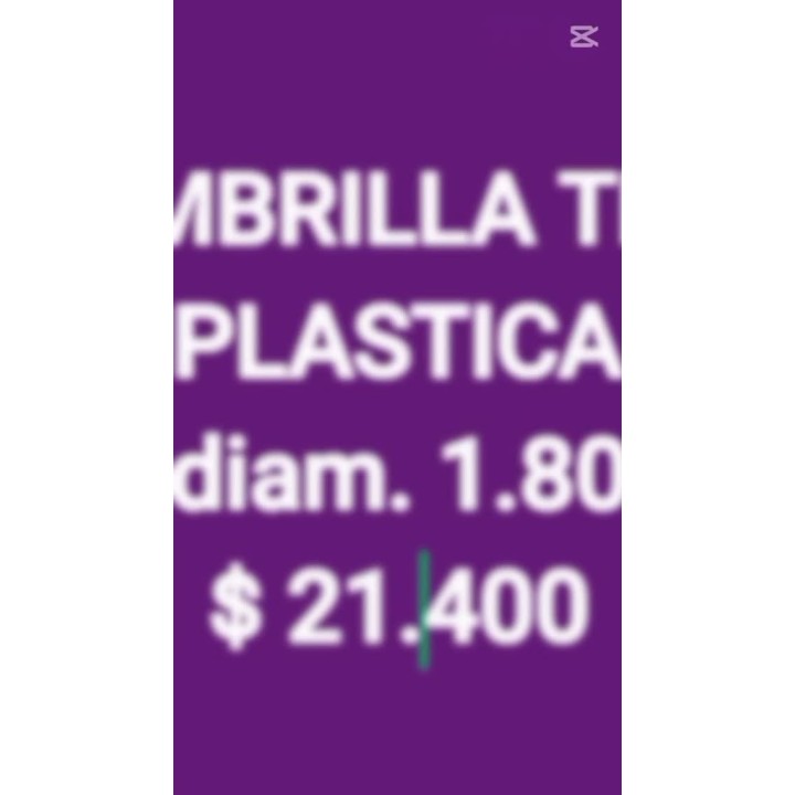 Sombrilla plástica de 1,80 m
