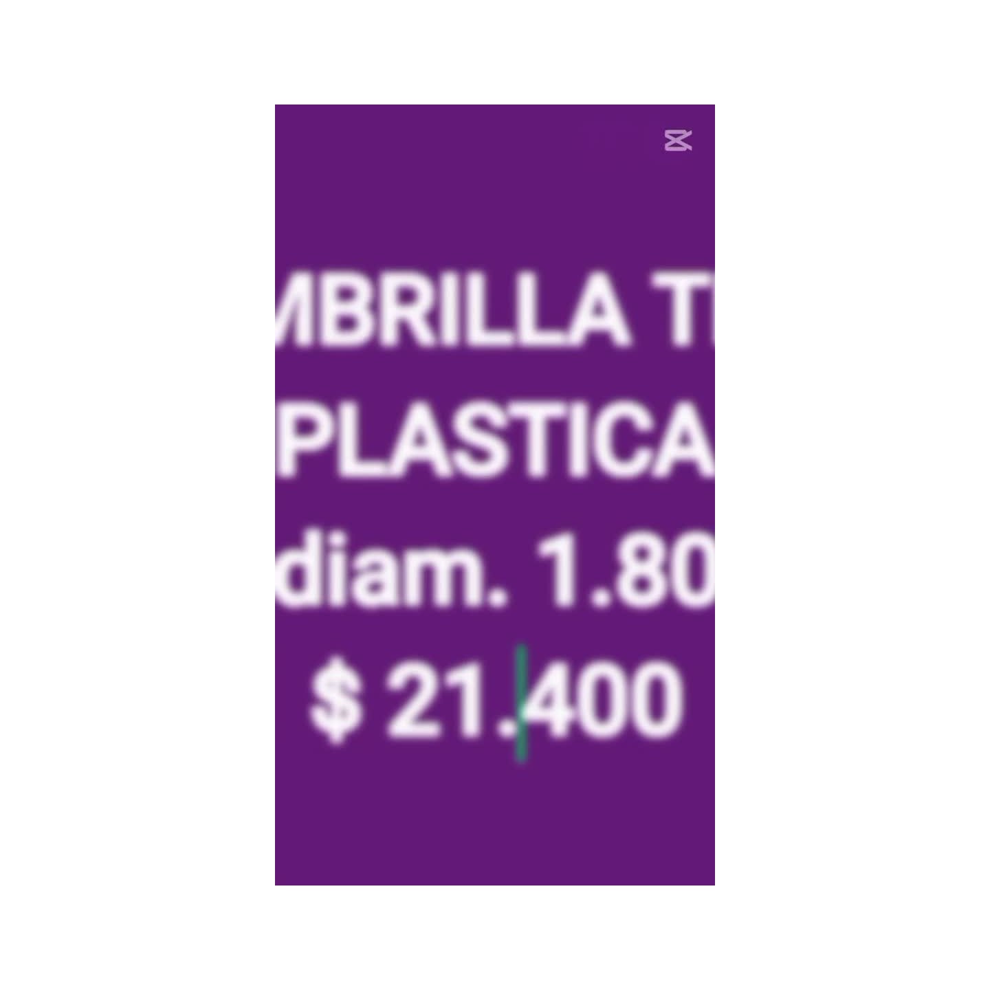 Sombrilla plástica de 1,80 m