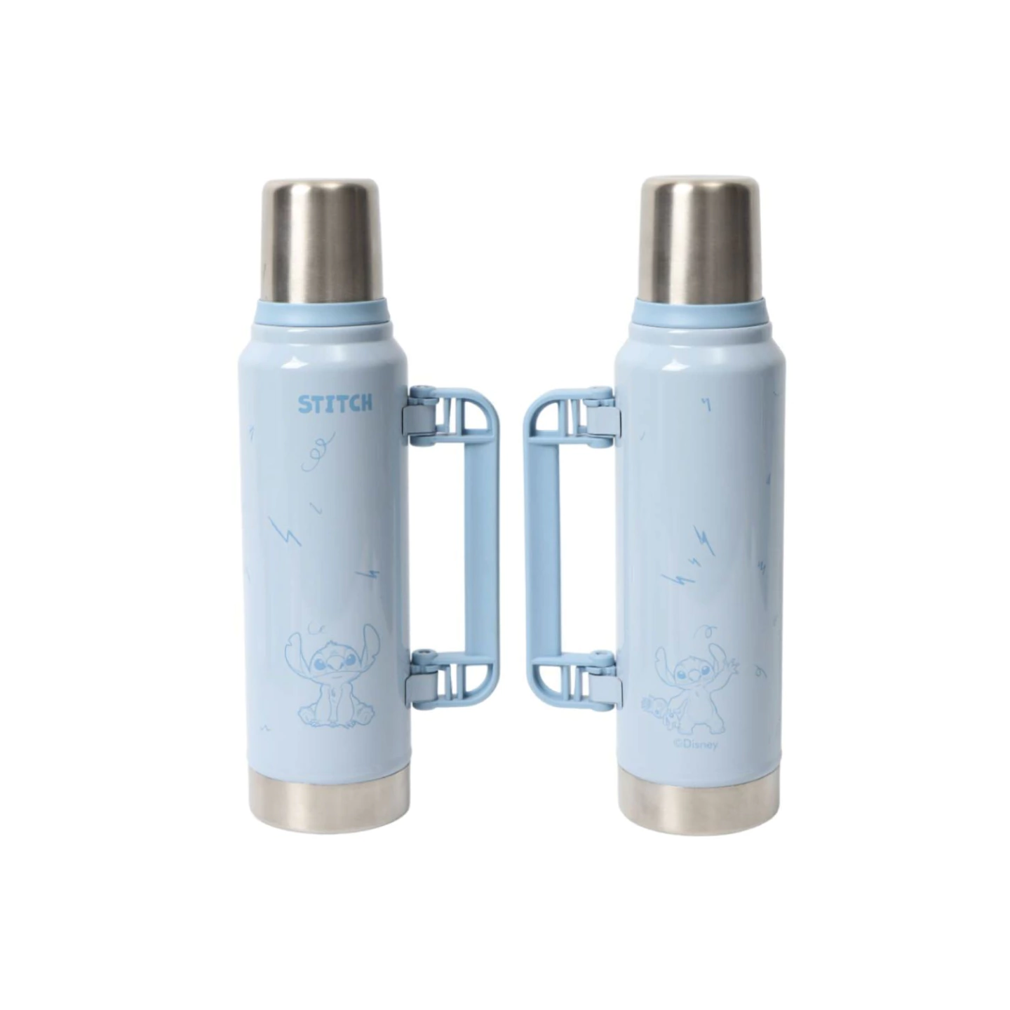 Termo acero 1,3 lts Celeste STITCH c/manija