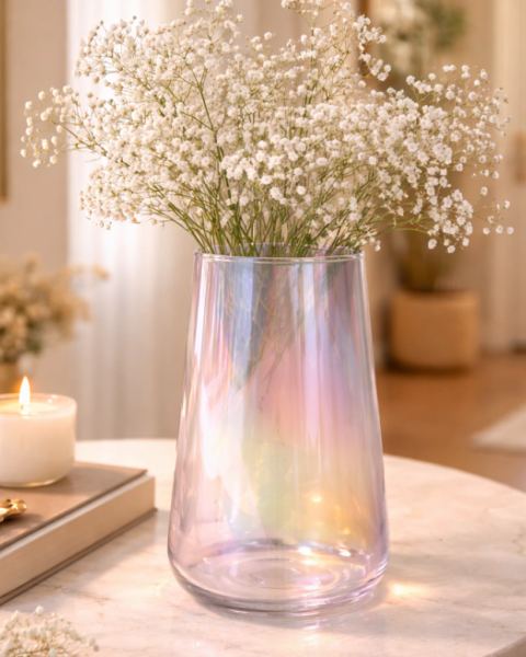 Florero de vidrio Tornasolado