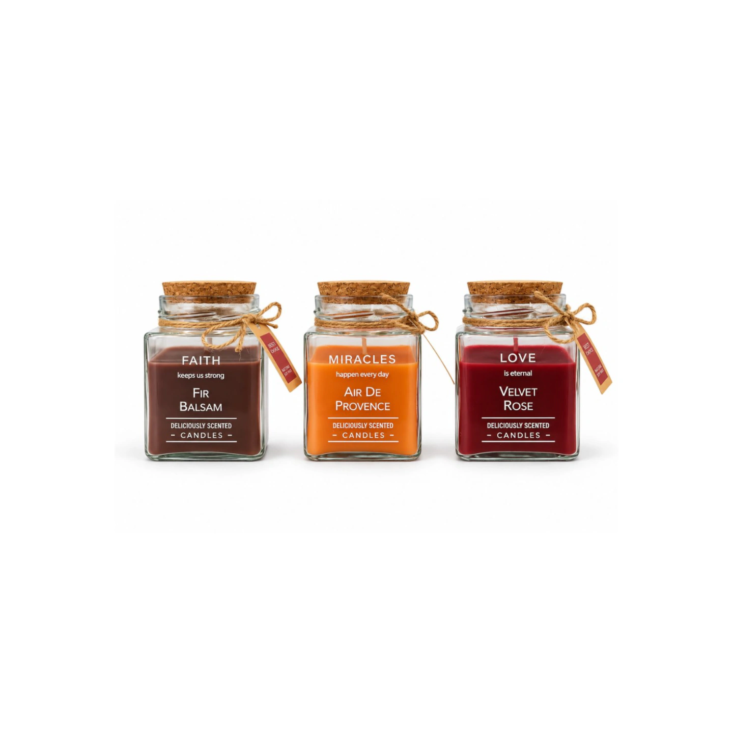 Vela aromatica en frasco vidrio tapa corcho