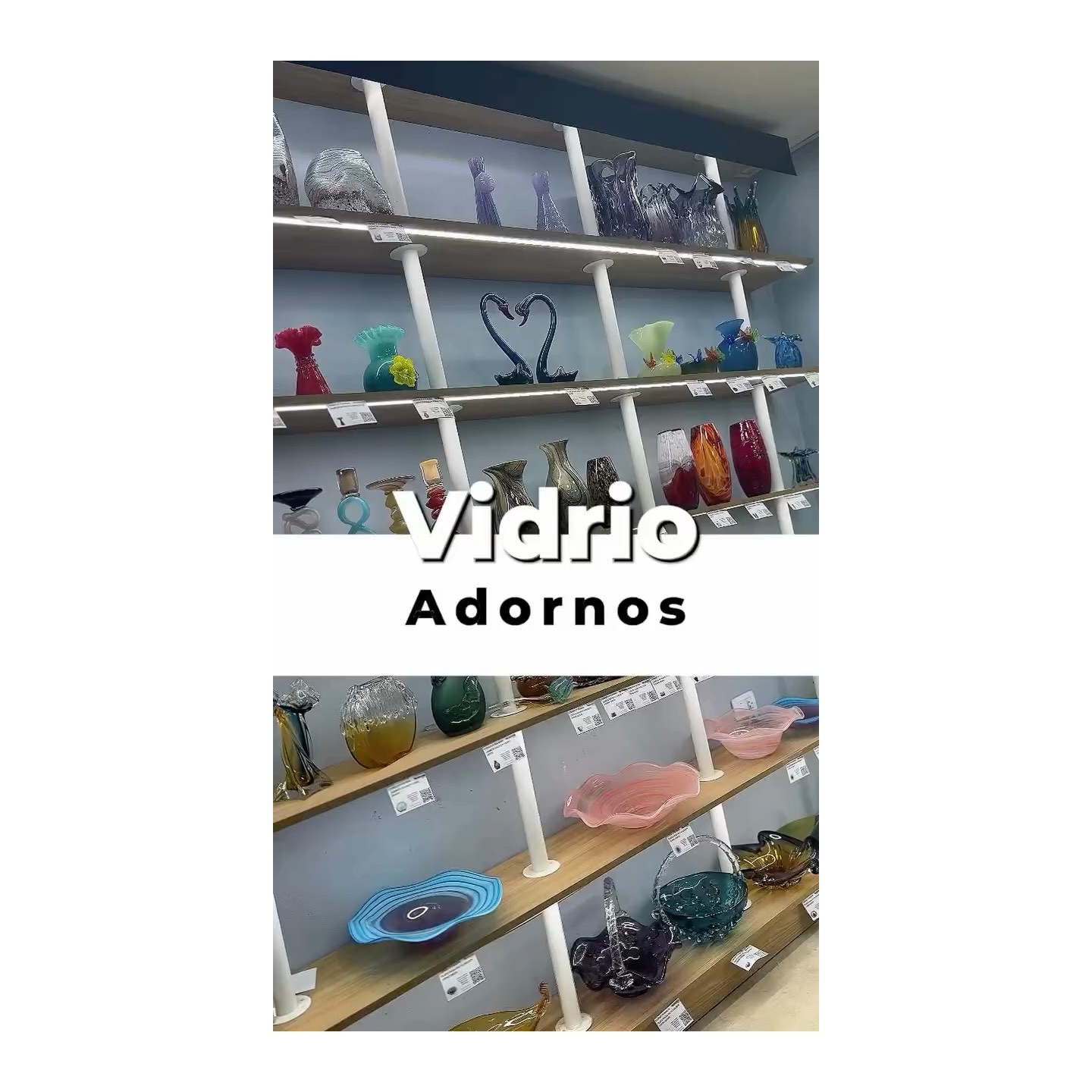 Jarrones, floreros y adornos de vidrio