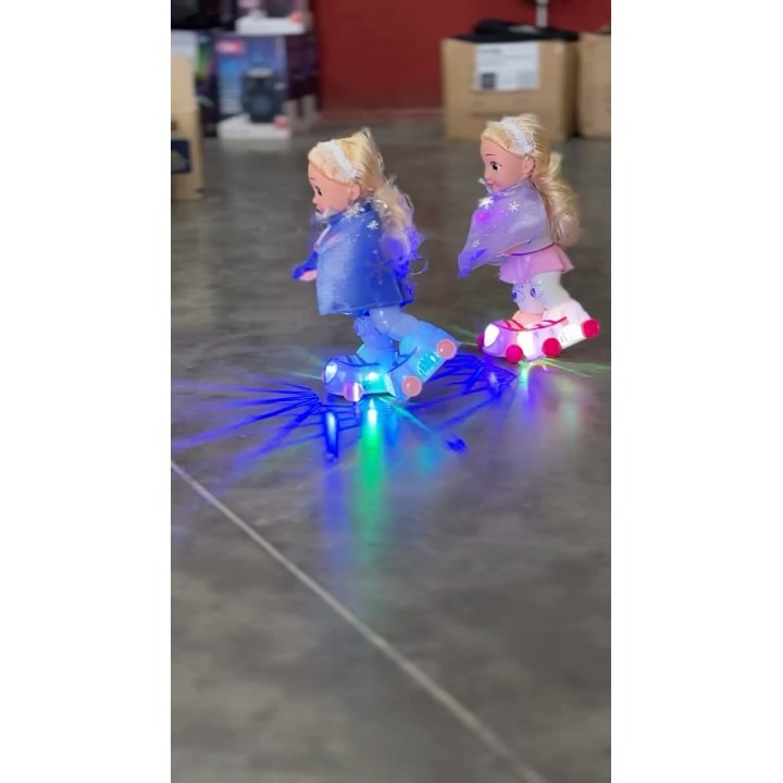 Muñeca patinadora con luces y sonido