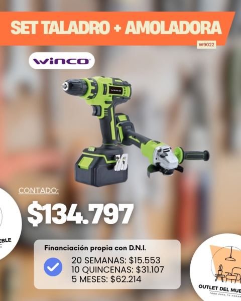 Set taladro + amoladora Winco