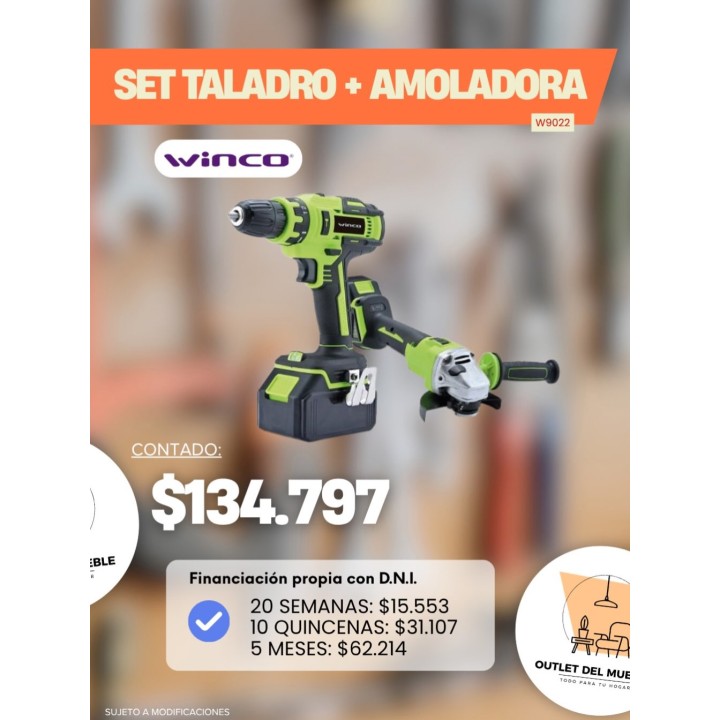 Set taladro + amoladora Winco