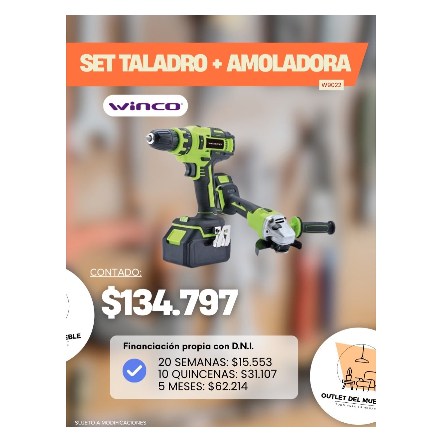 Set taladro + amoladora Winco