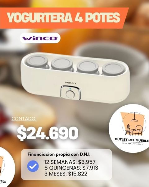 Yogurtera Winco 4 potes