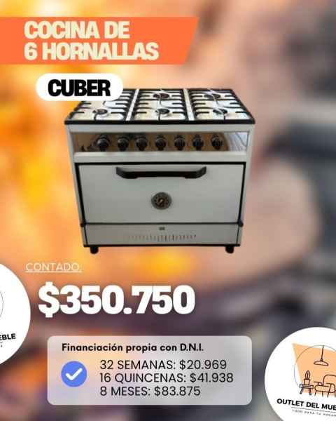 Cocina industrial Cuber 6 hornallas