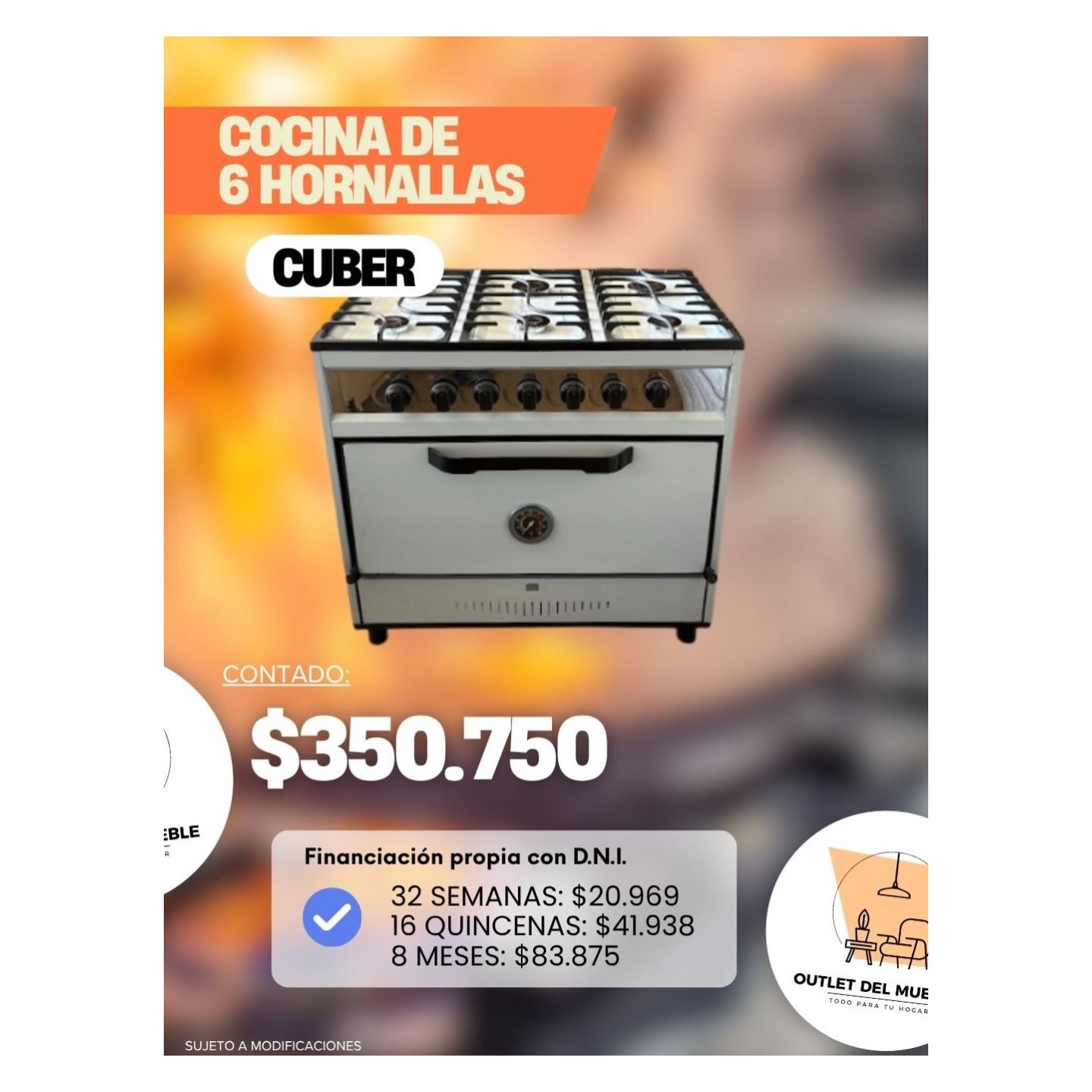 Cocina industrial Cuber 6 hornallas