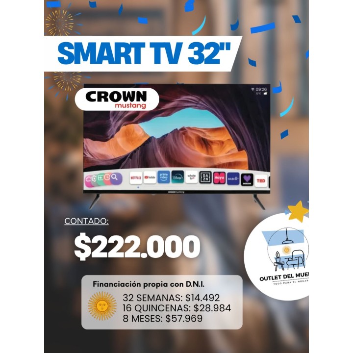Smart TV Crown Mustang 32"