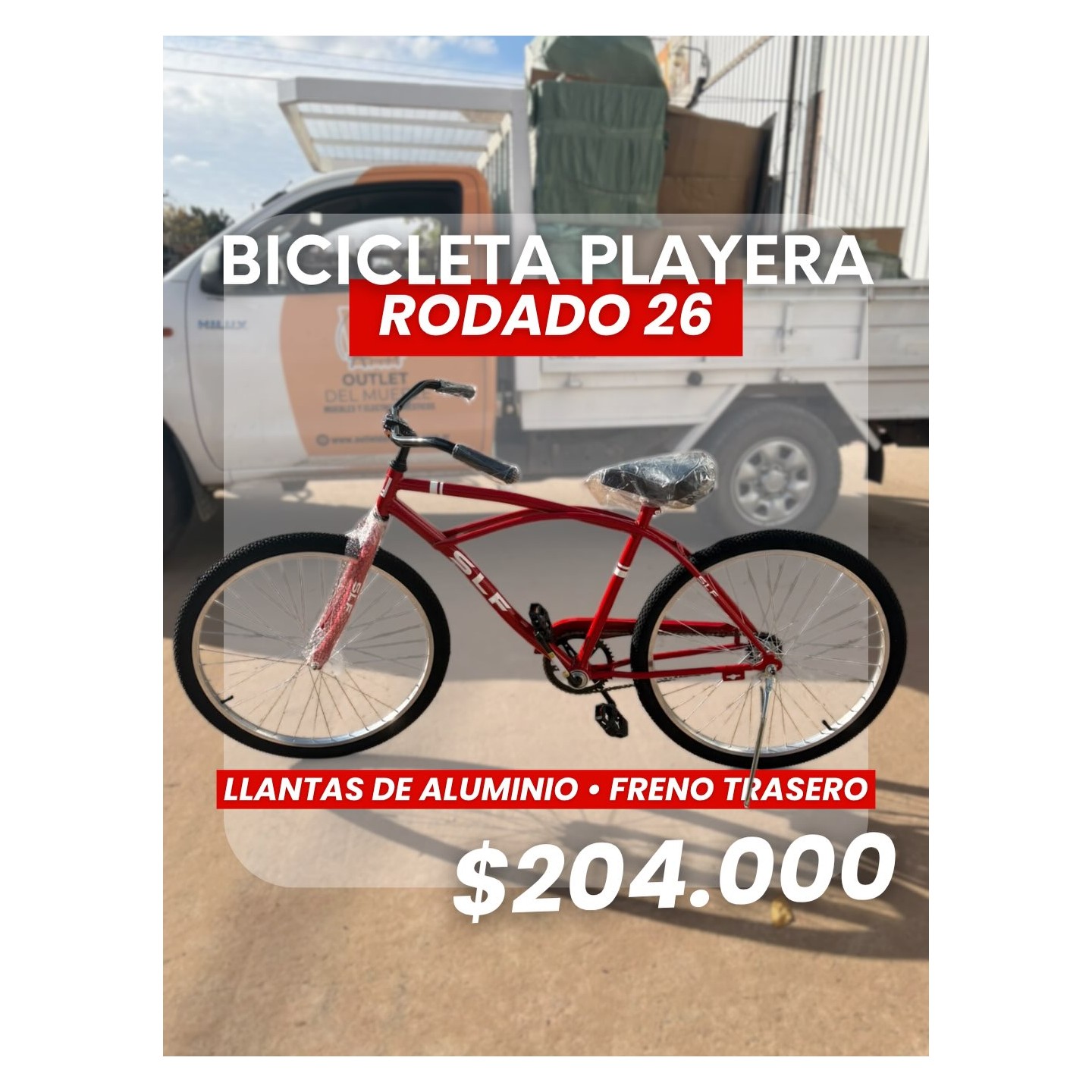 Bicicleta playera rodado 26