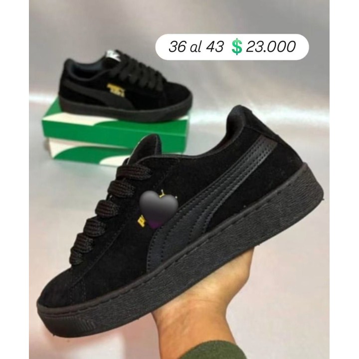 Zapatillas negras de gamuza