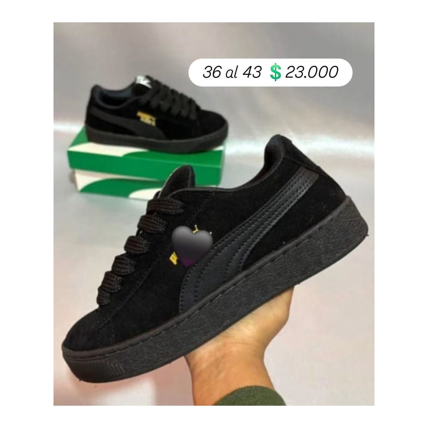 Zapatillas negras de gamuza