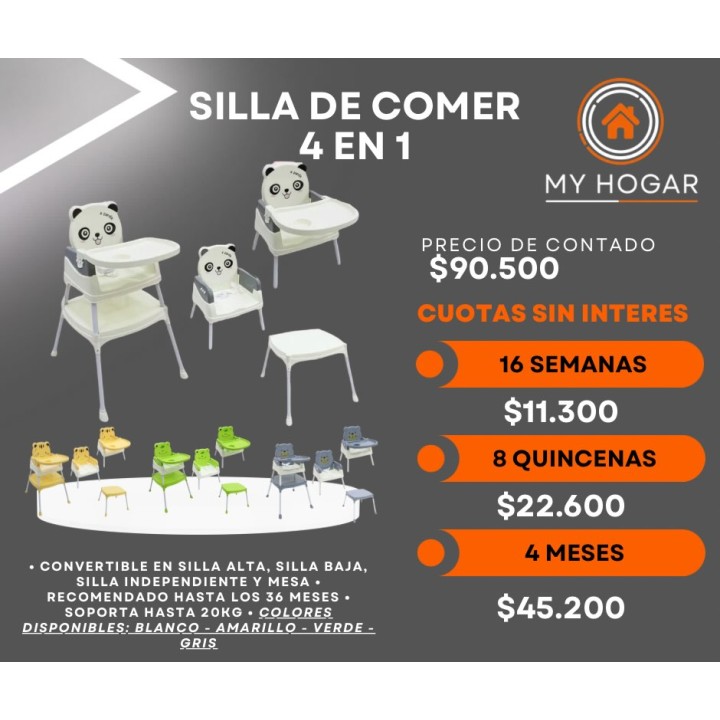 Silla de comer 4 en 1
