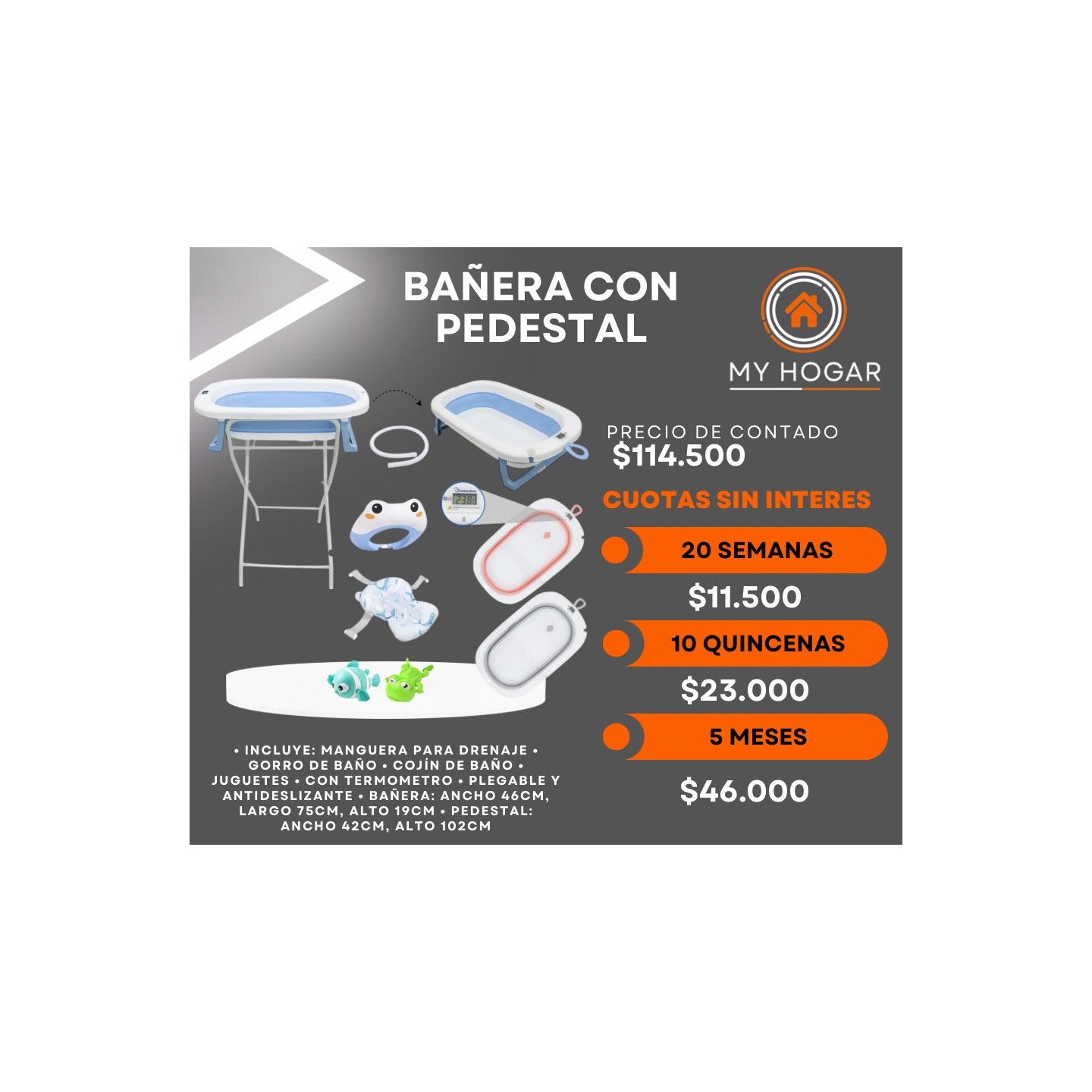 Bañera con pedestal