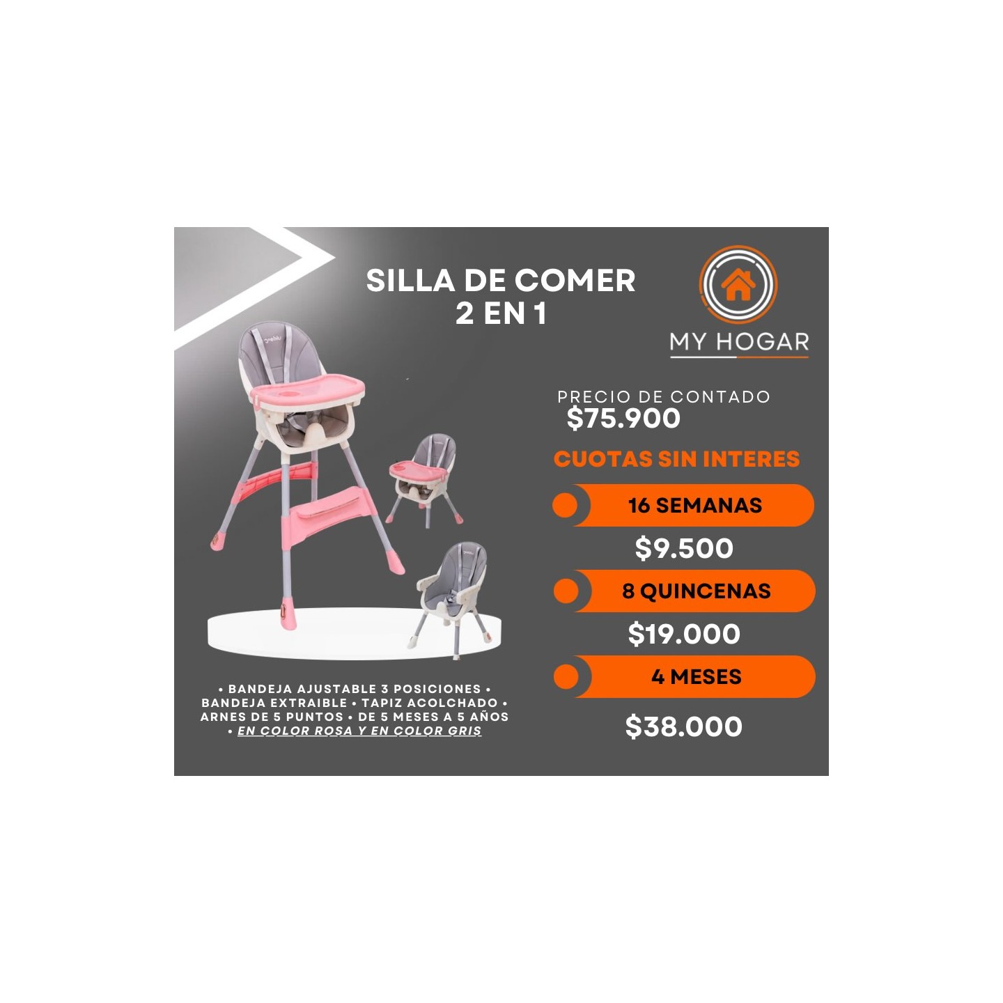 Silla de comer 2 en 1