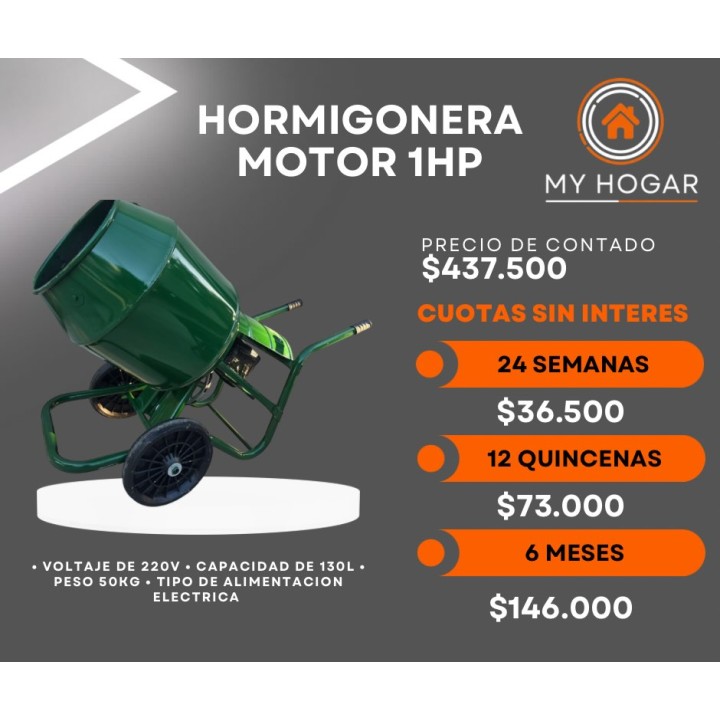 Hormigonera motor 1 HP