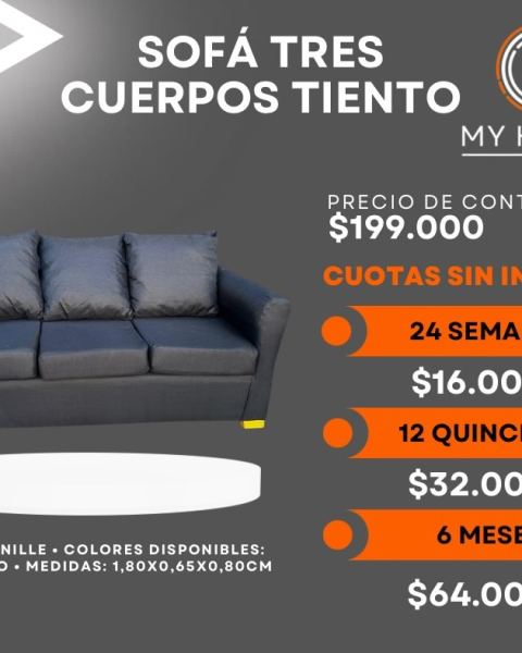 Sofá tres cuerpos Tiento