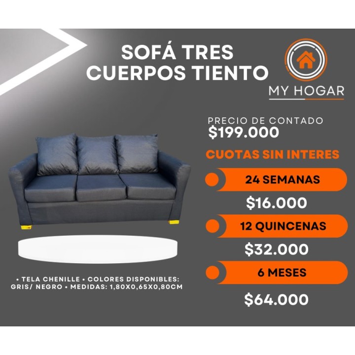 Sofá tres cuerpos Tiento