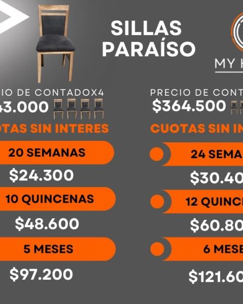 Sillas Paraíso x 6