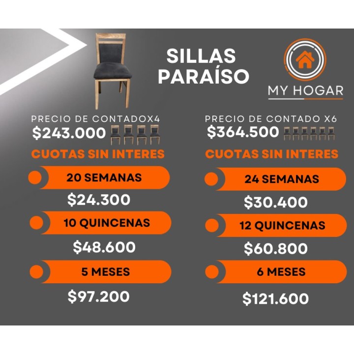Sillas Paraíso x 6