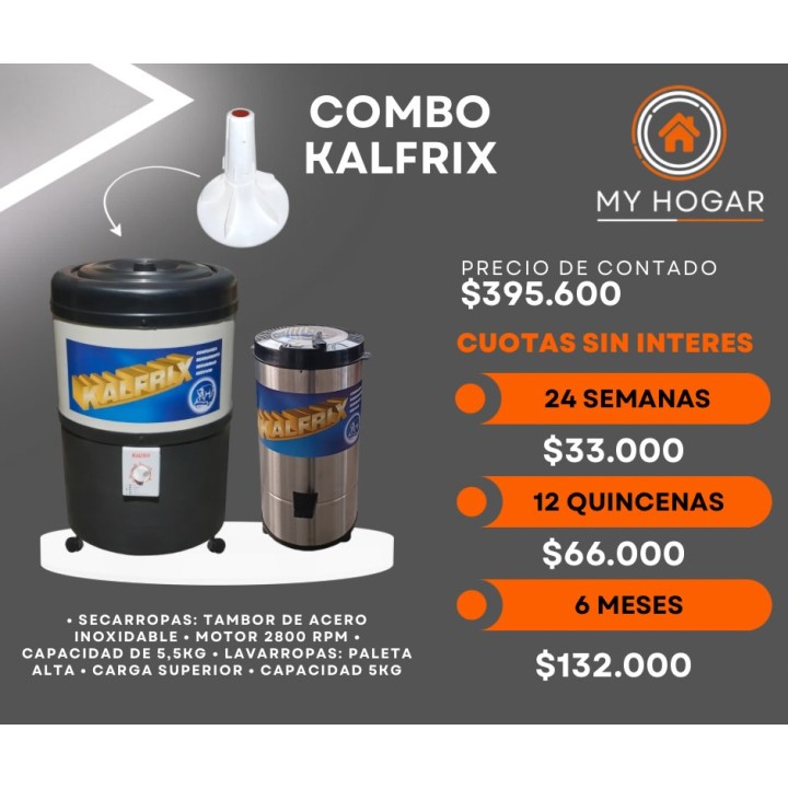 Combo lavarropas + secarropas Kalfrix