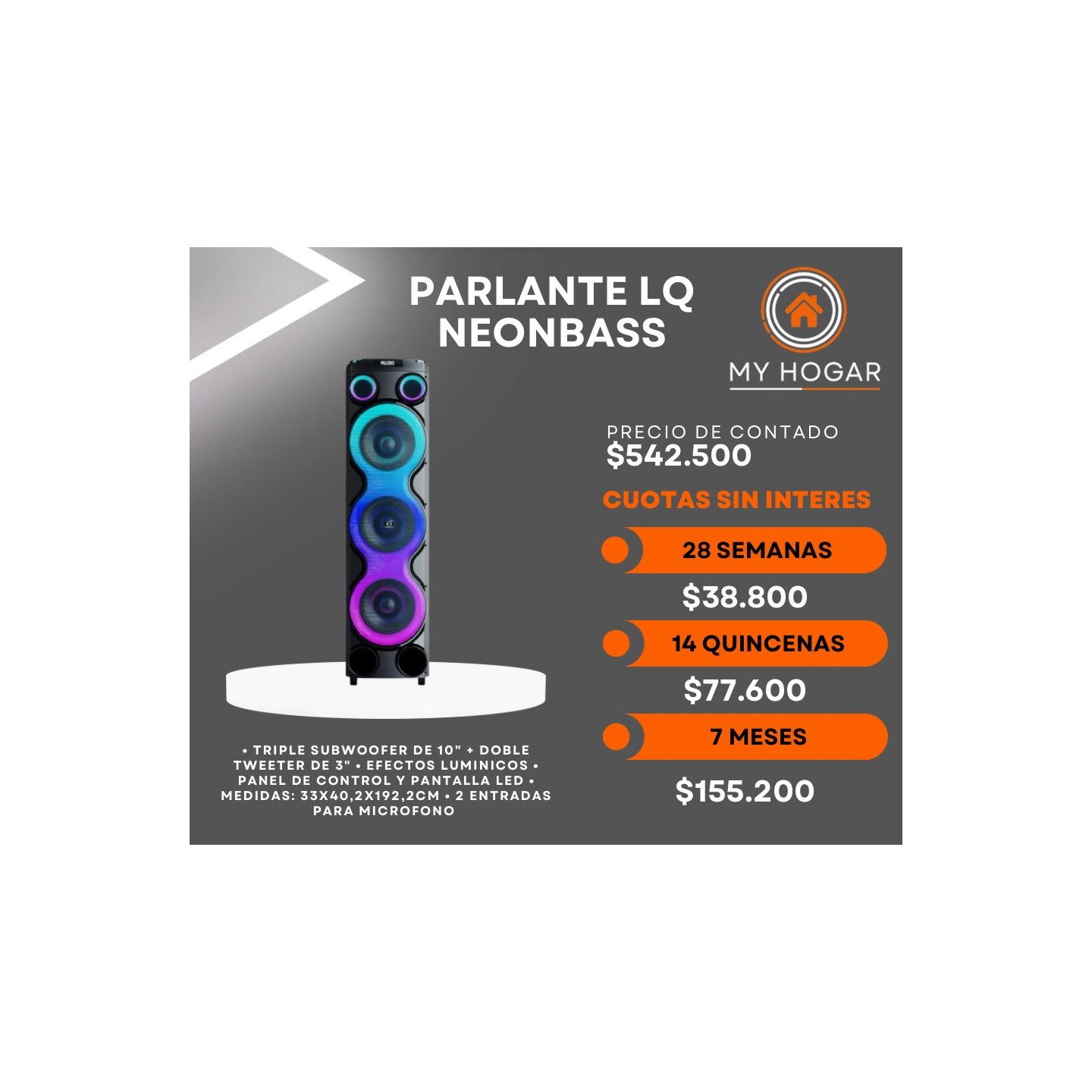 Parlante LQ Neonbass