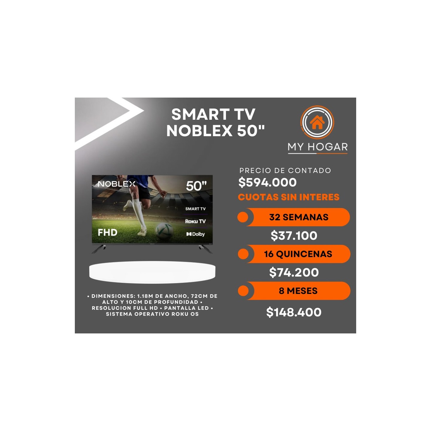 Smart TV Noblex 50"