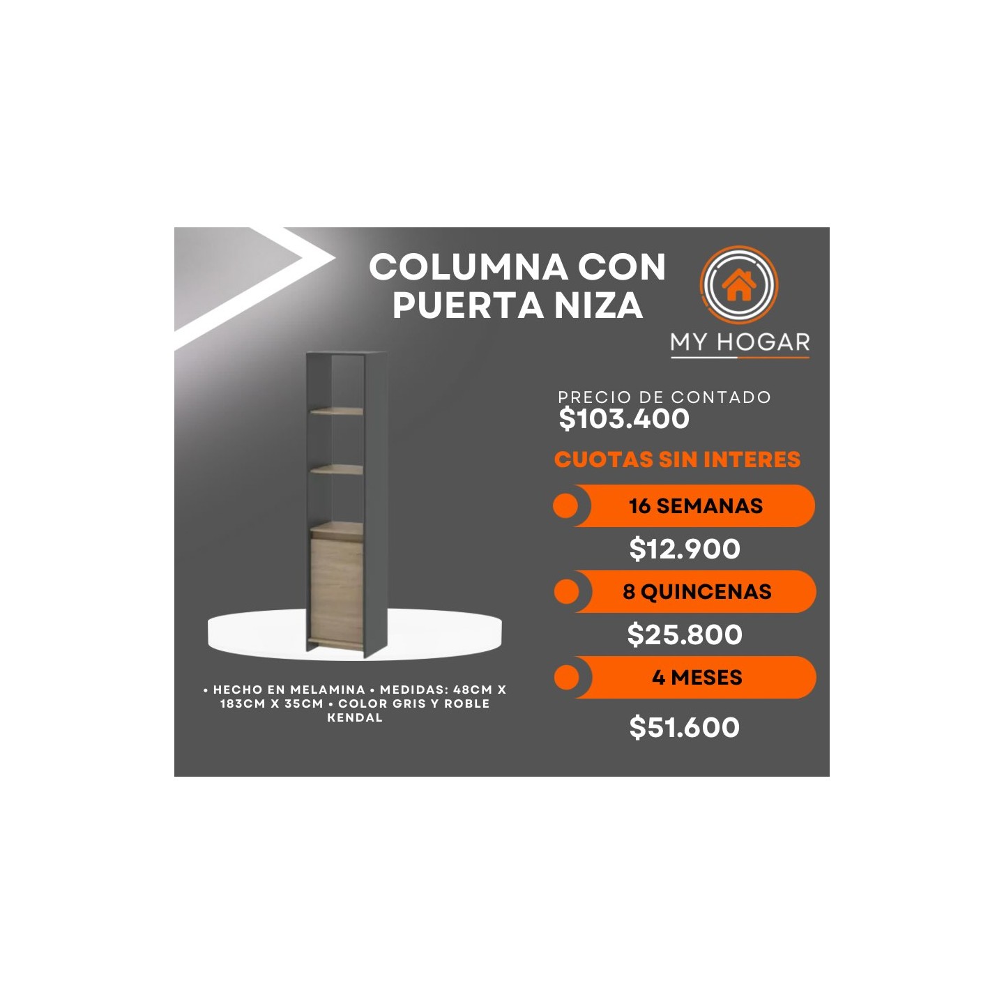 Columna con puerta línea Niza