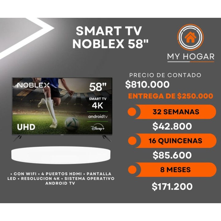 Smart TV Noblex 58" 4K
