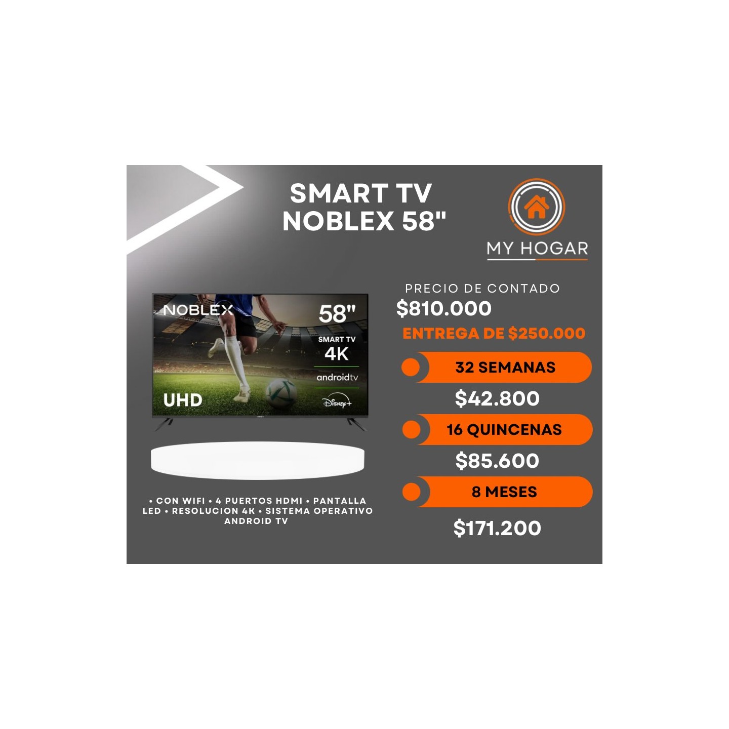 Smart TV Noblex 58" 4K