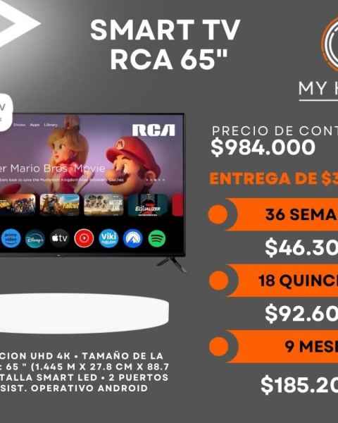 Smart TV RCA 65" Android TV
