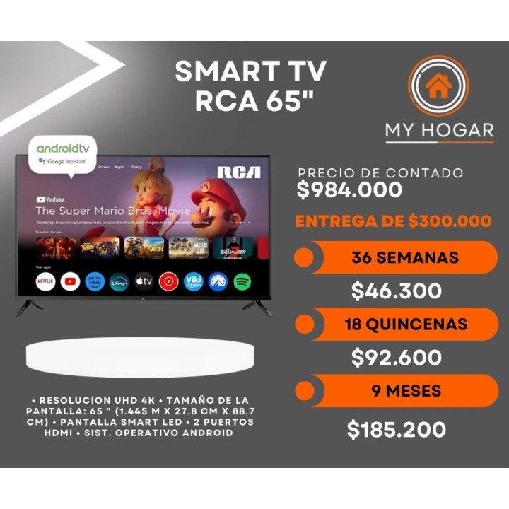 Smart TV RCA 65" Android TV