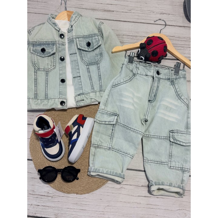 Conjunto denim campera y baggy cargo