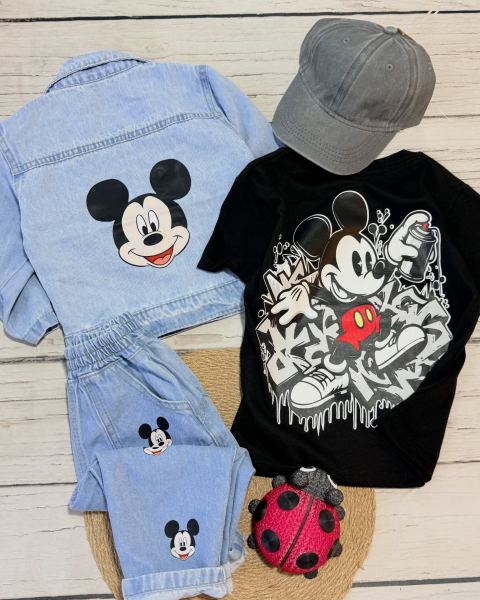 Conjuntos Mickey de jean y gabardina