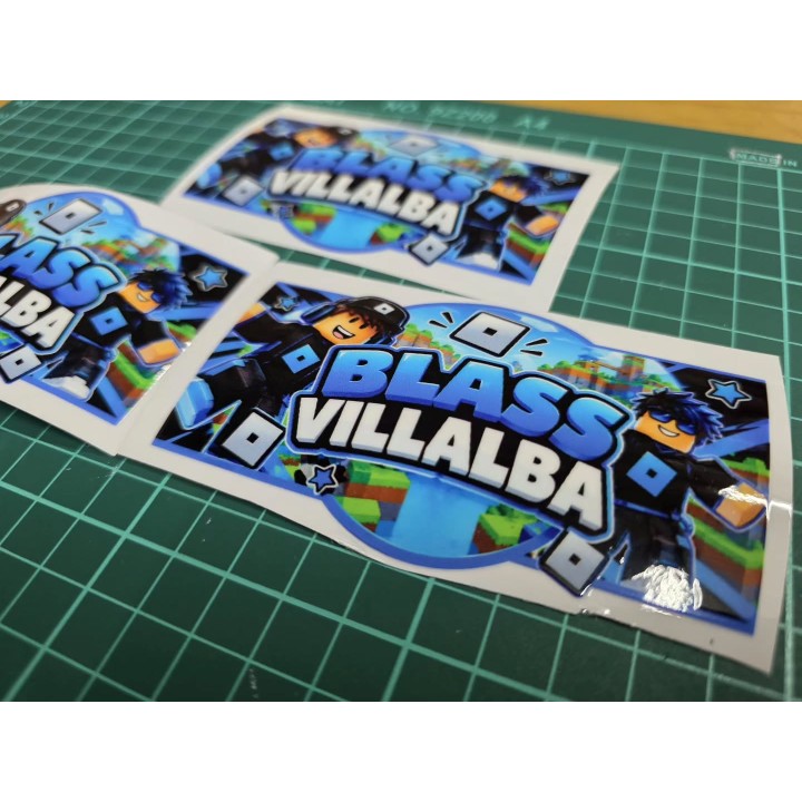Stickers DTF UV personalizados con nombre