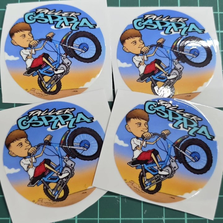 Stickers DTF UV para motos, bicis y talleres