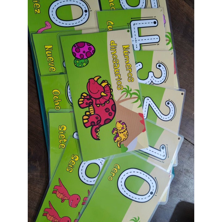 Tarjetas didácticas de números y colores