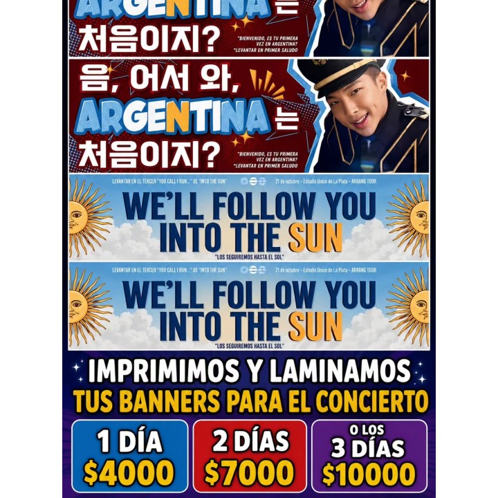Banners impresos y laminados para recitales