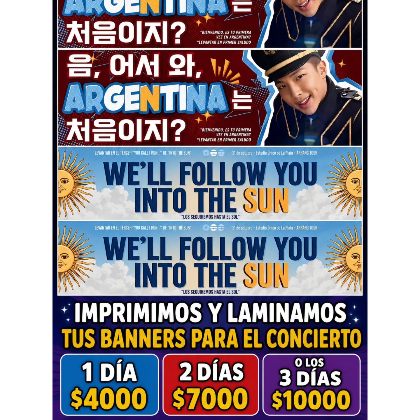 Banners impresos y laminados para recitales