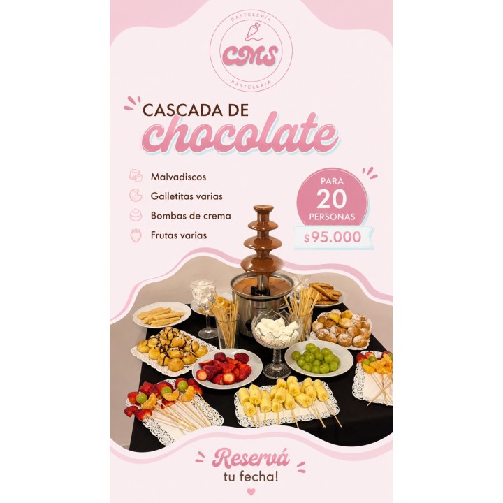Cascada de chocolate para eventos
