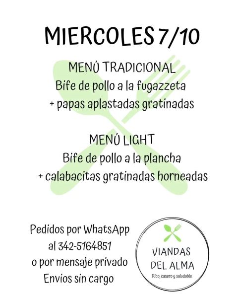 Vianda del menú light