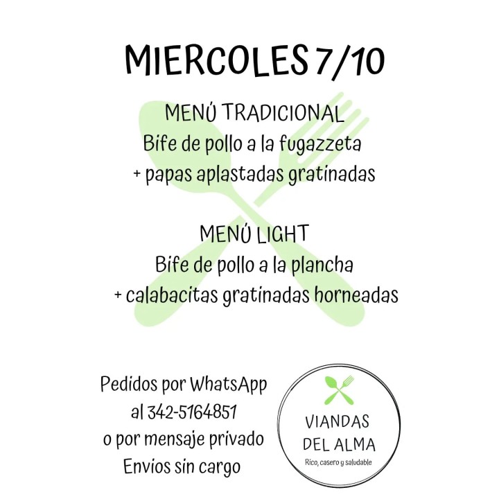 Vianda del menú light