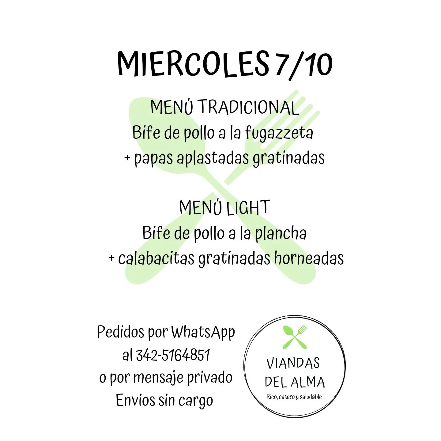 Vianda del menú light